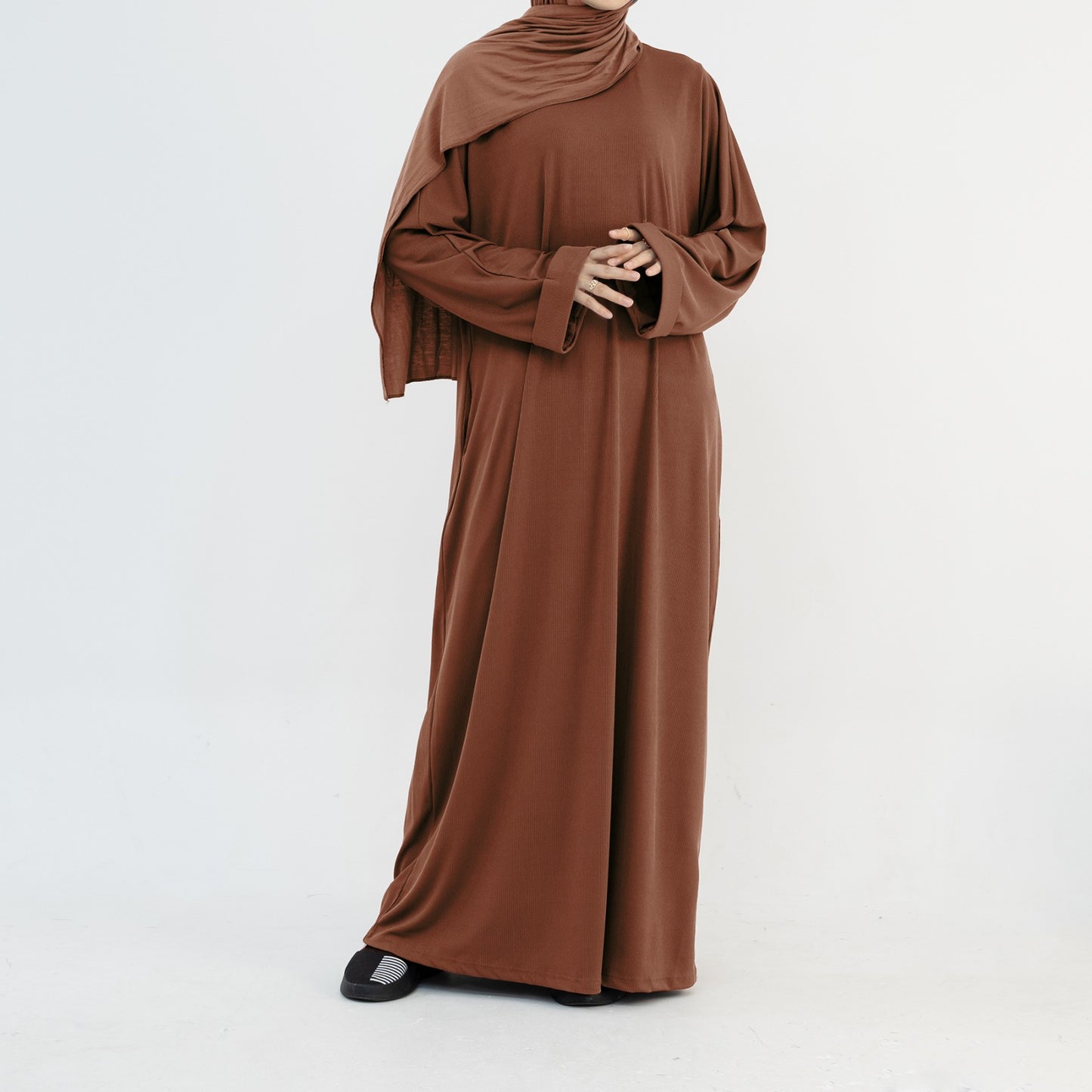 Suraya Knit Abaya - Coffee
