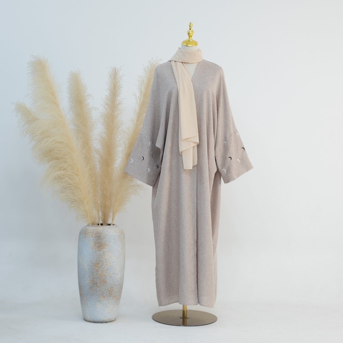 Kamar Open Abaya - Gray