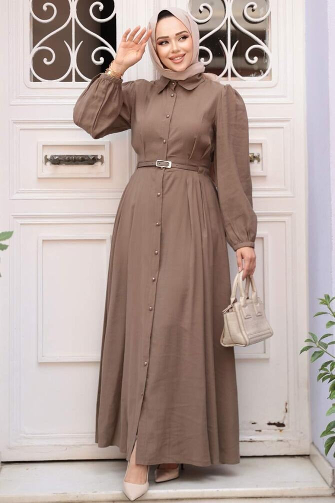 Nagwa Dress - Coffee