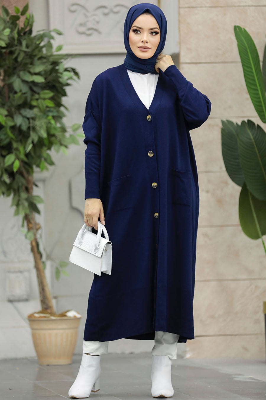 Long Cardigan - Navy Blue