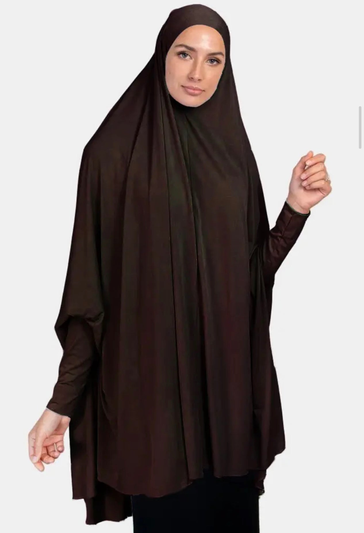 Prayer Khimar Hijab - Brown