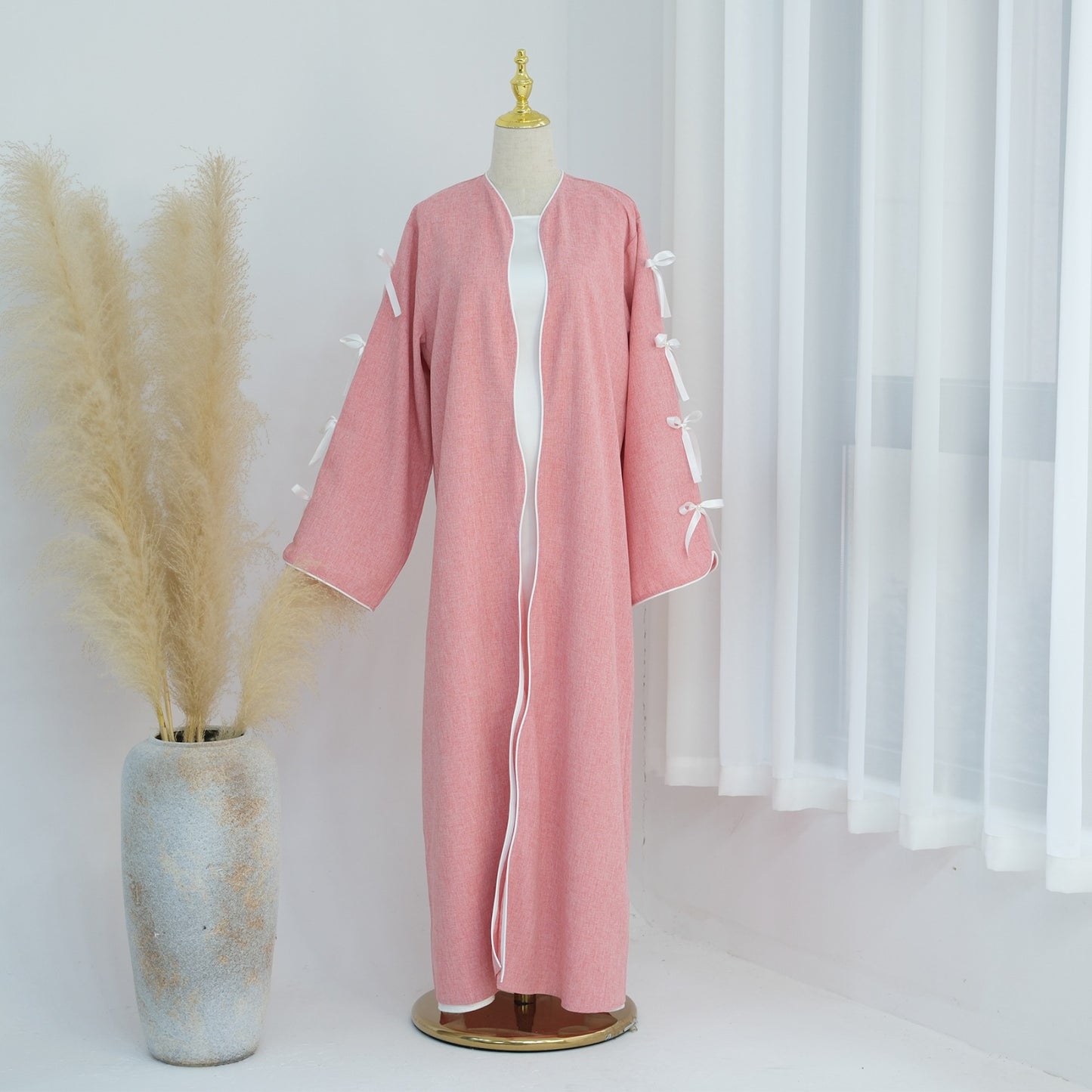 Bow Sleeve Abaya - Pink