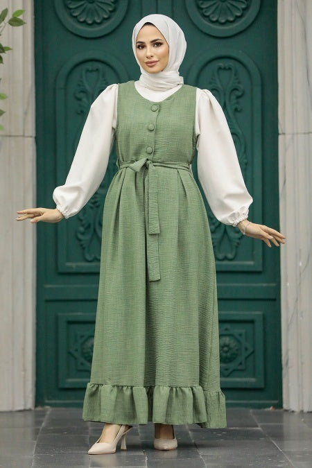 Sleeveless Tunic Dress - Olive