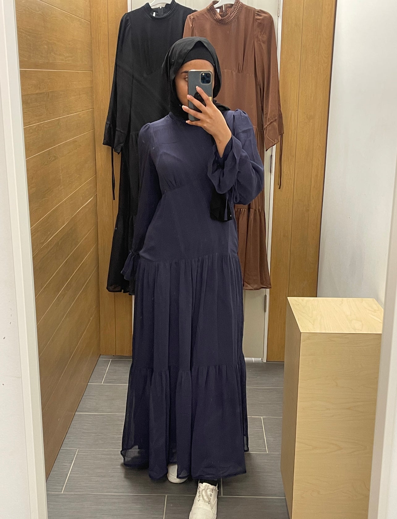 Layla Chiffon Dress - Navy