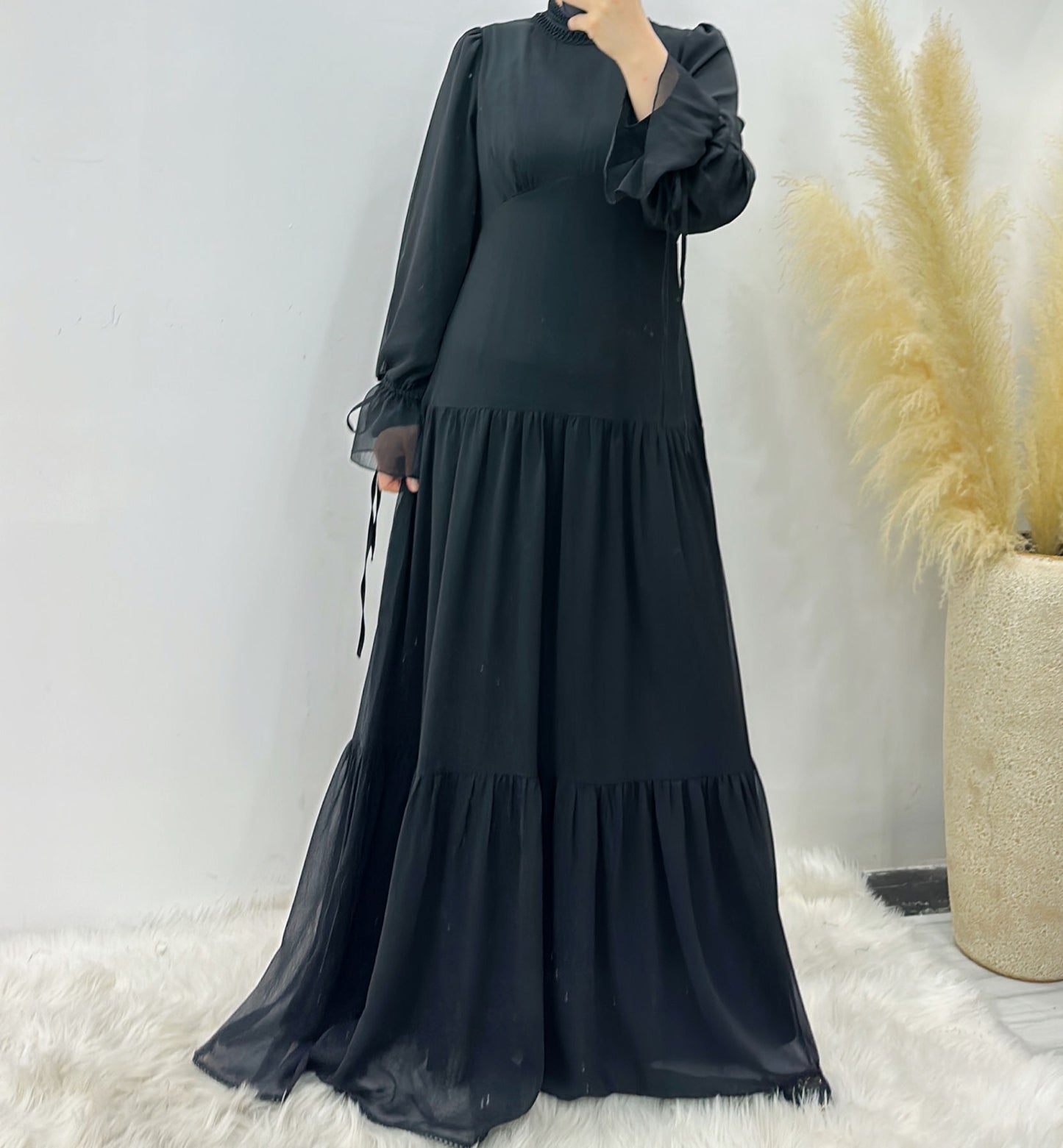 Layla Chiffon Dress - Brown