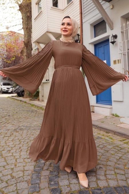 Tia Flare Dress - Mocha