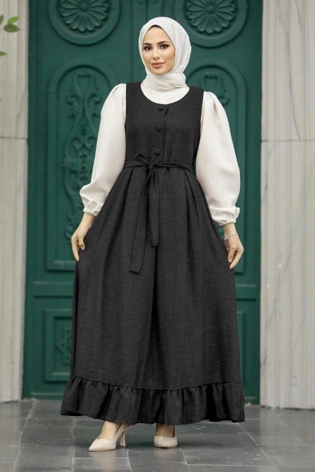 Sleeveless Tunic Dress - Black