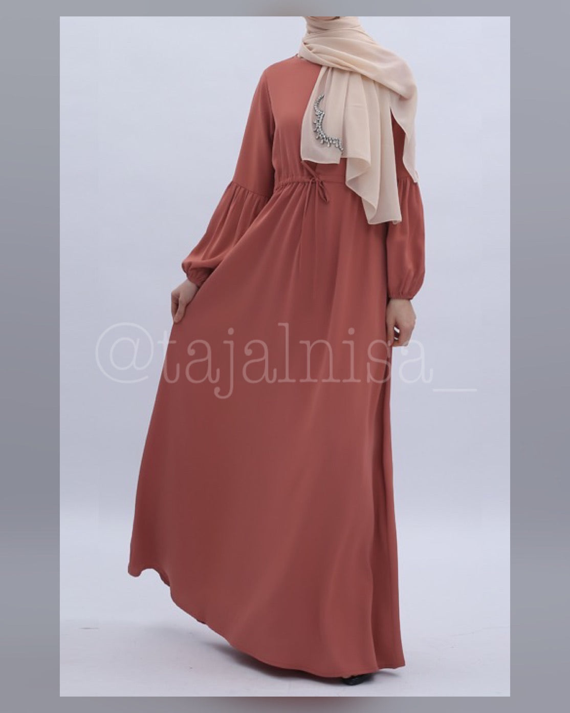 Salmon Bubble Sleeve Dress