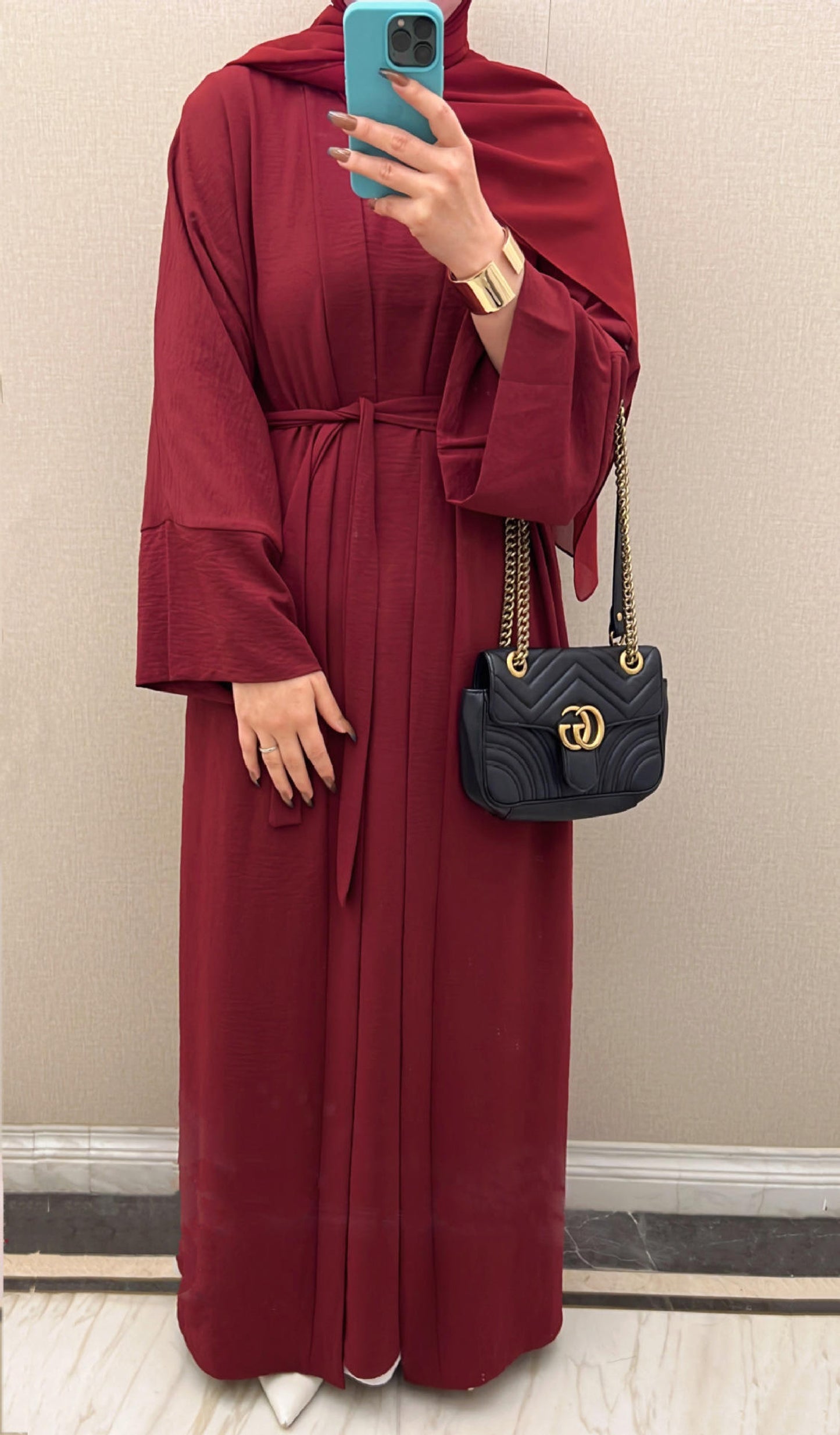 Arwa Abaya Set - Maroon