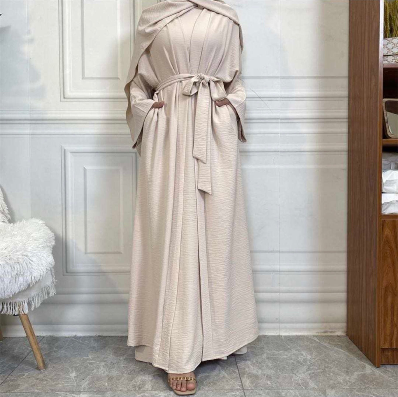 Arwa Abaya Set - Beige