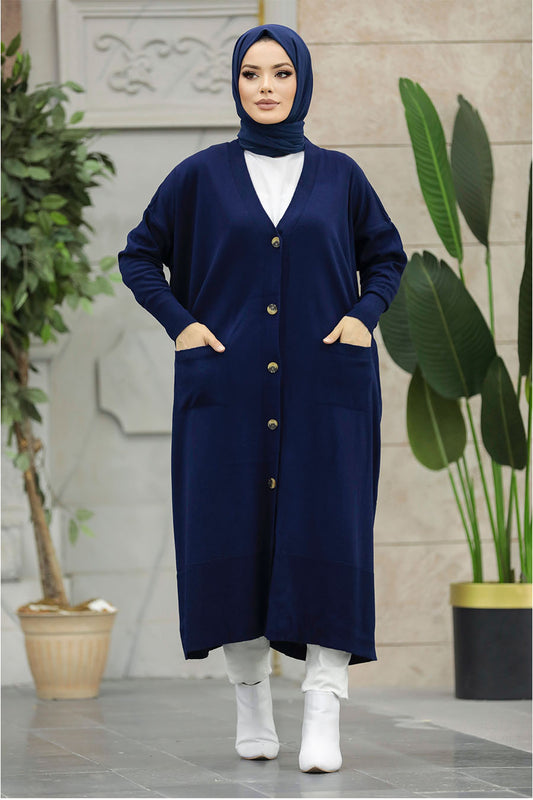 Long Cardigan - Navy Blue