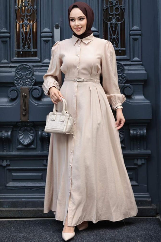 Nagwa Dress - Beige