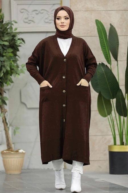 Long Cardigan - Brown