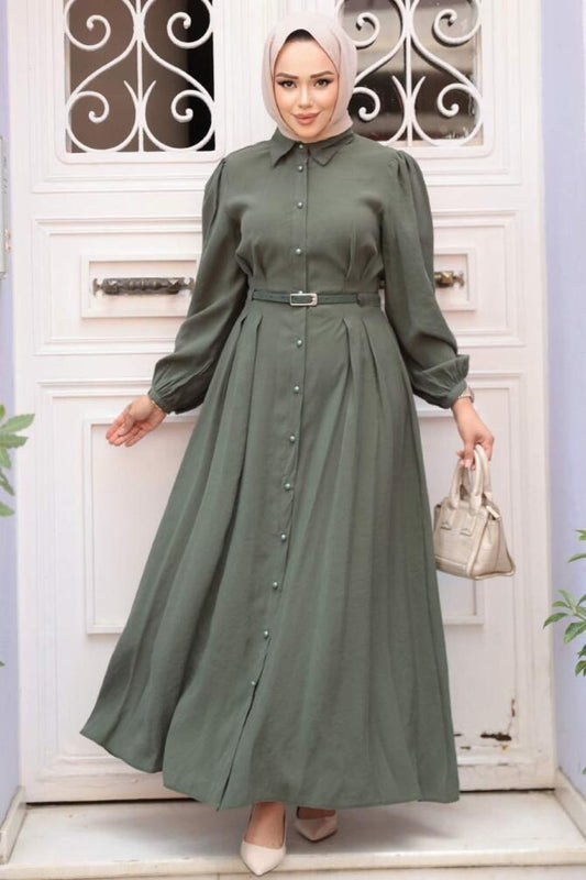 Nagwa Dress - Olive
