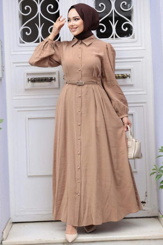 Nagwa Dress - Tan