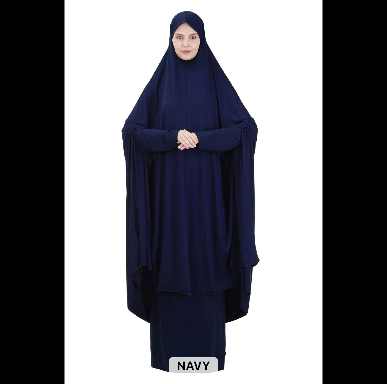 2 Piece Jersey Jilbab - Navy Blue