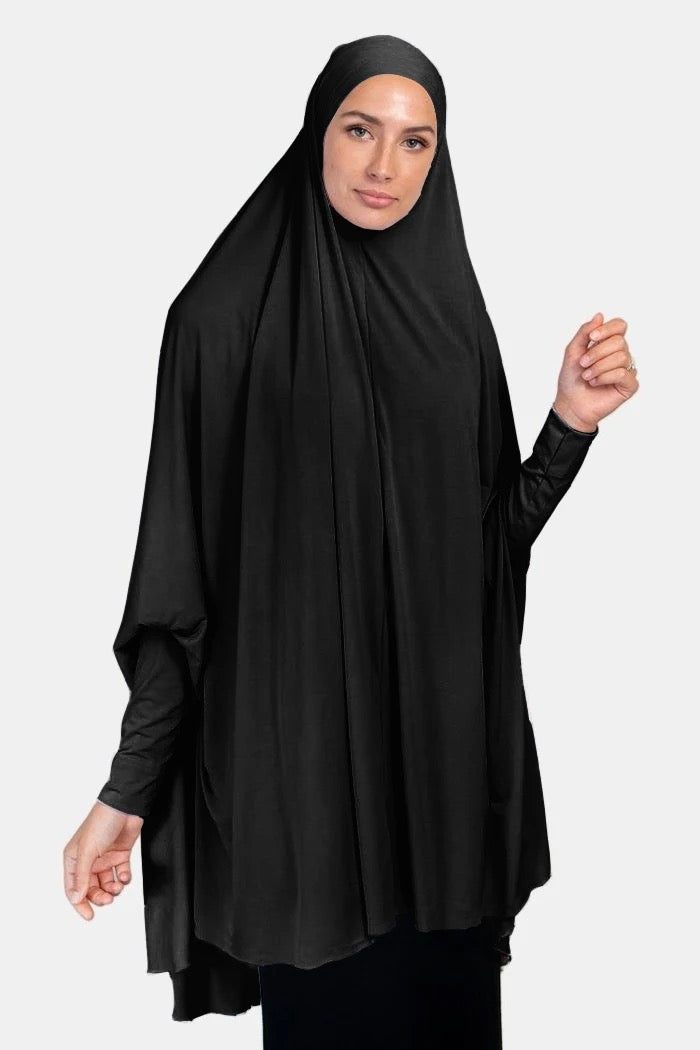 Prayer Khimar Hijab - Black