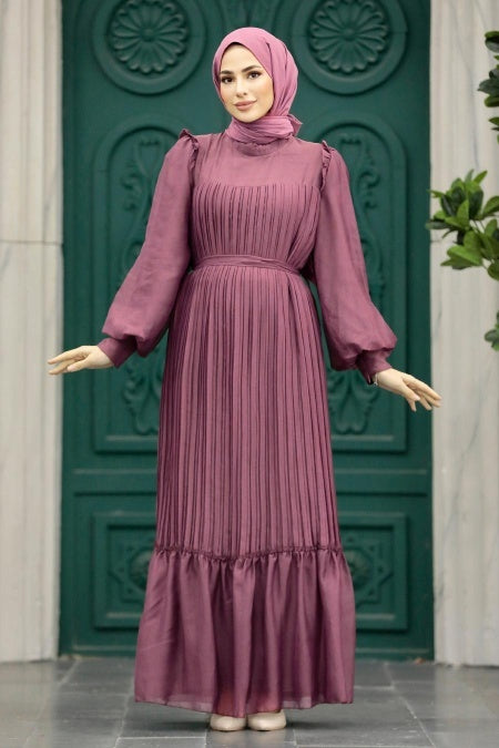 Marwa Chiffon Formal Dress - Mulberry