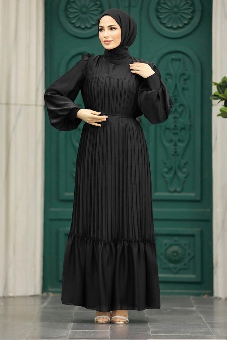 Marwa Chiffon Formal Dress - Black