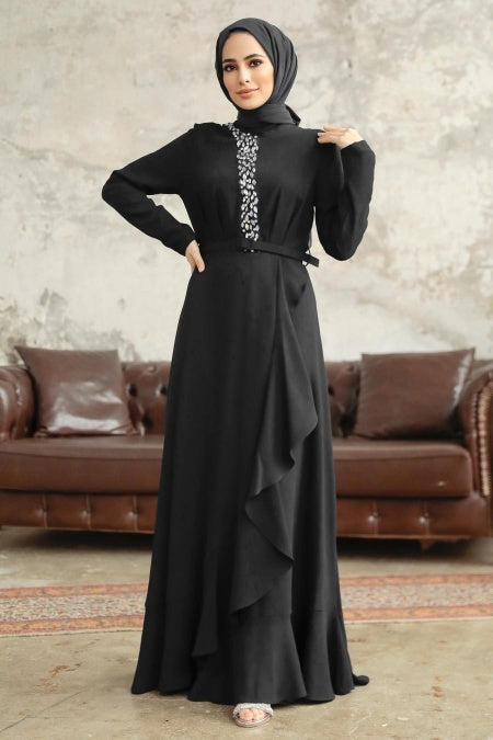 Maysa Crystal Dress - Black