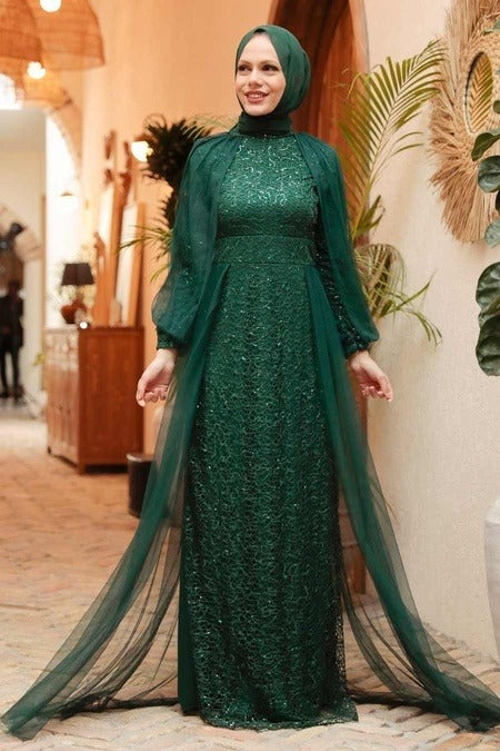 Green Lace Formal Dress