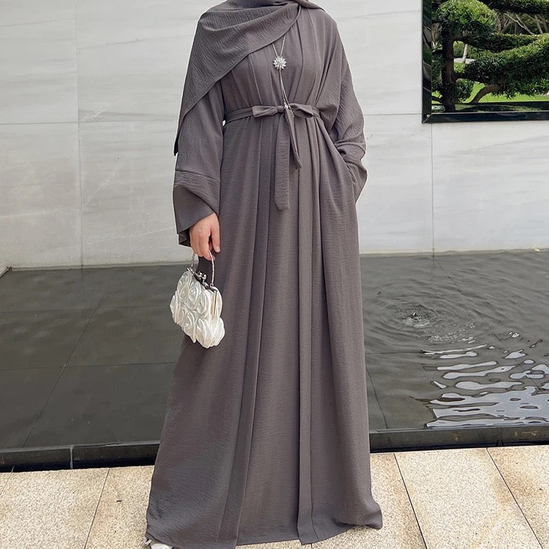 Arwa Abaya Set - Gray