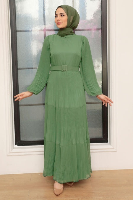 Shay Pleated Dress - Green