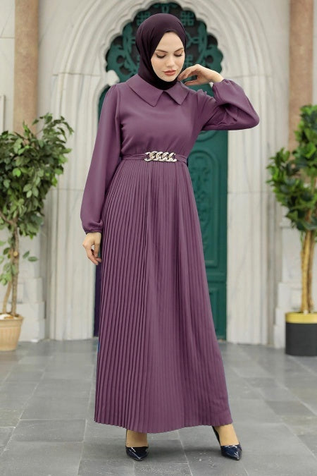 Jasmine Pleated Dress - Purple