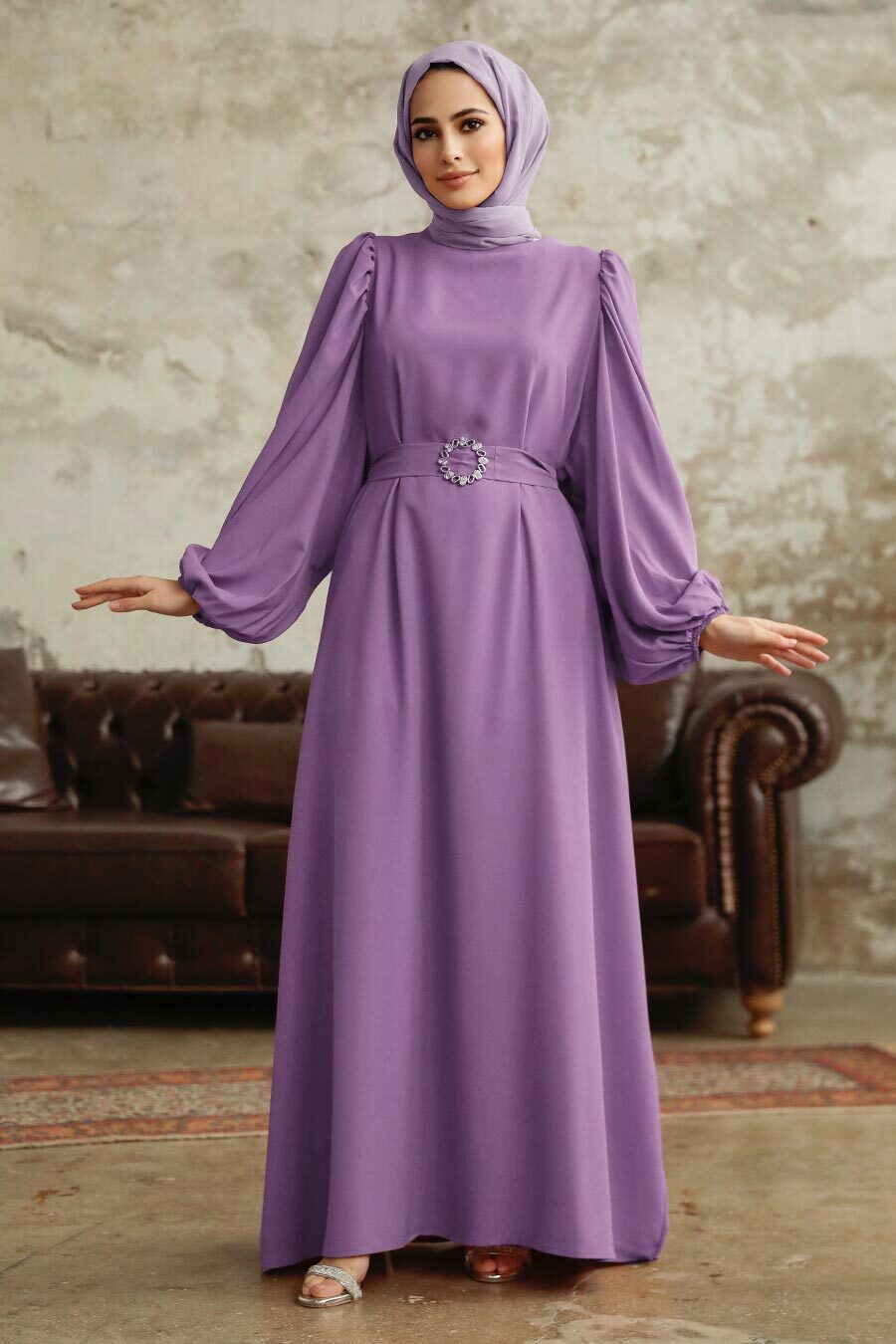 Layan Belted Dress - Lilac