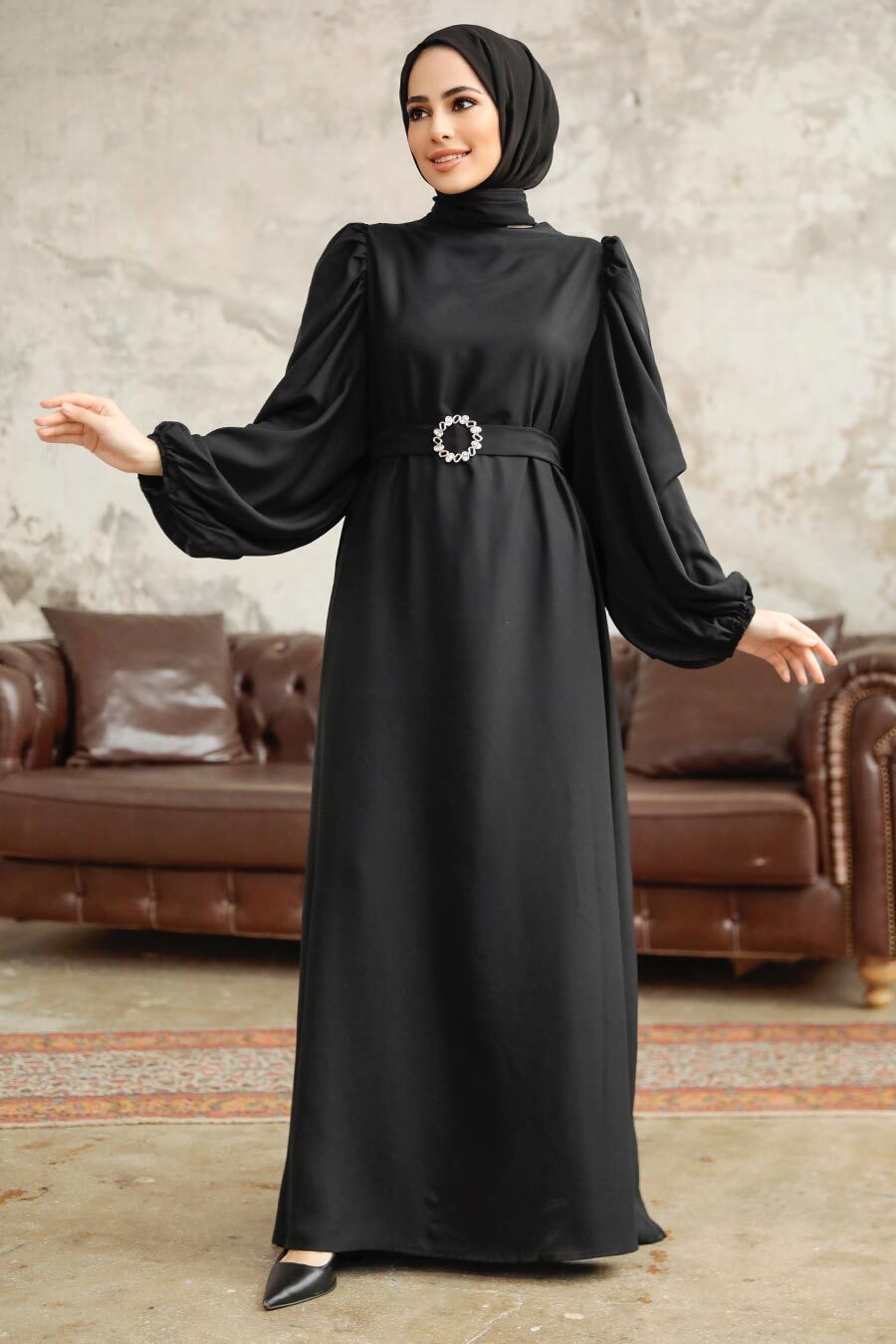 Layan Belted Dress - Black