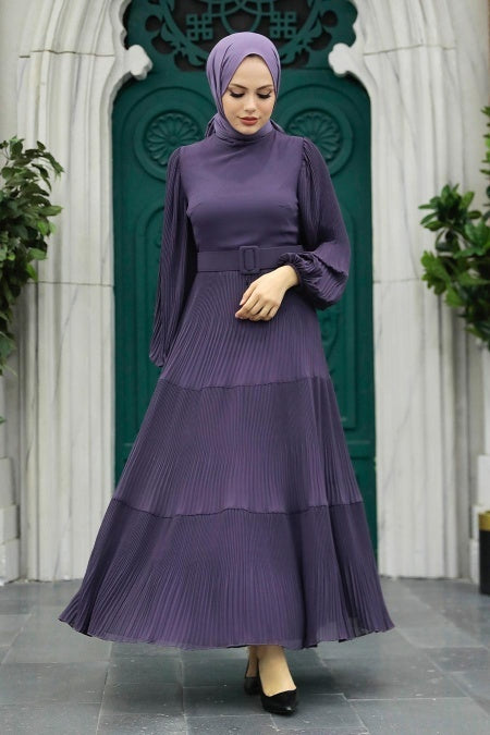 Shay Pleated Dress - Purple