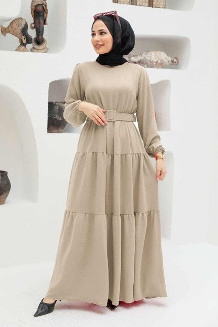 Amira Layered Dress - Beige